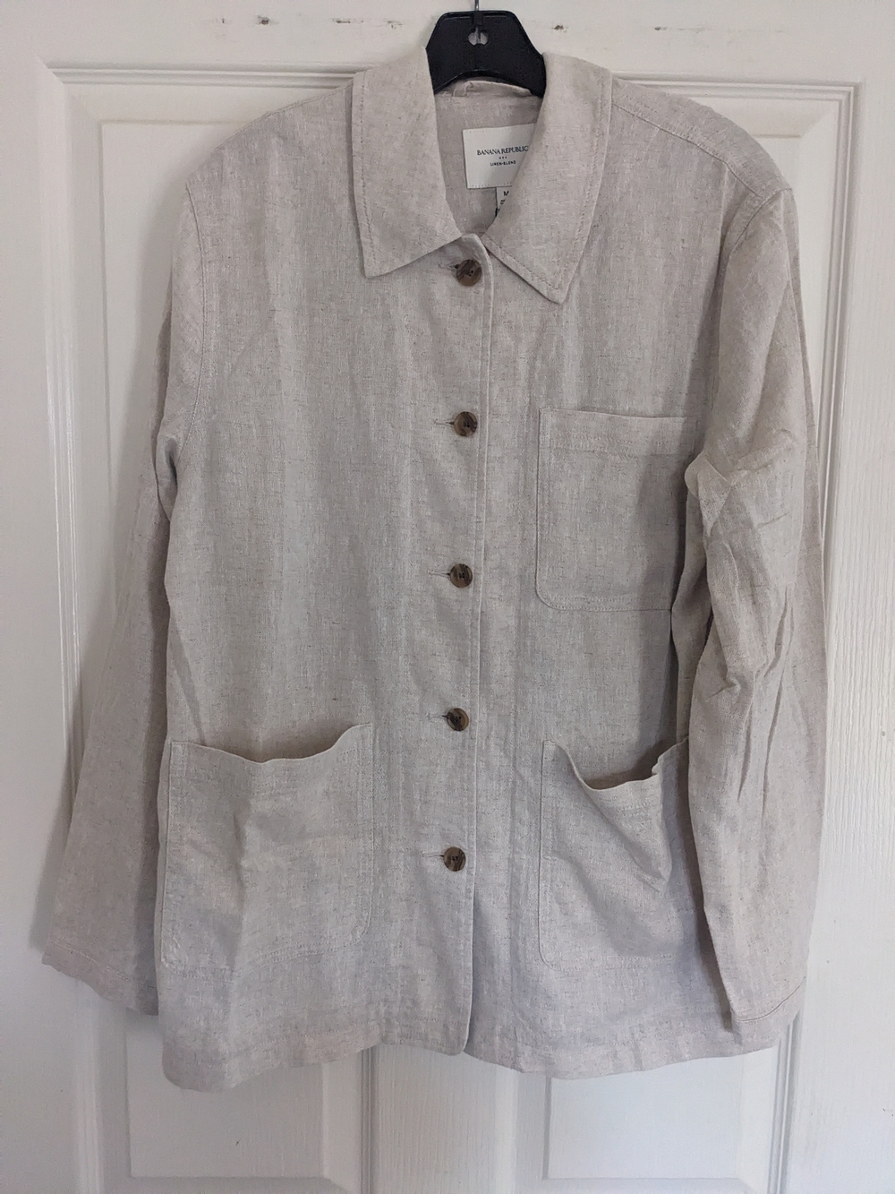 Banana Republic Light Beige Linen Blend Shacket
